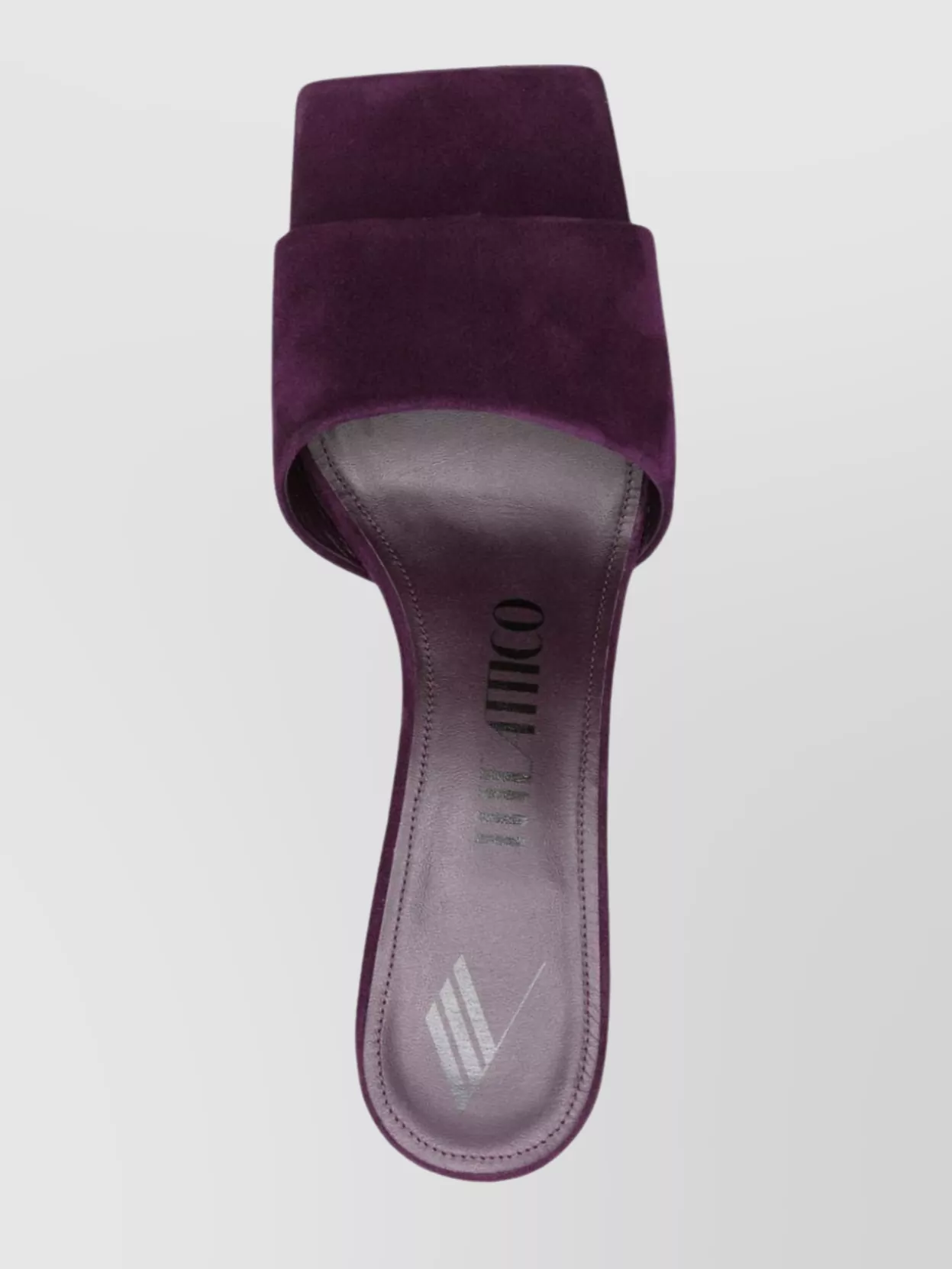 The Attico Suede Mule With Sculpted Heel And Toe Strap