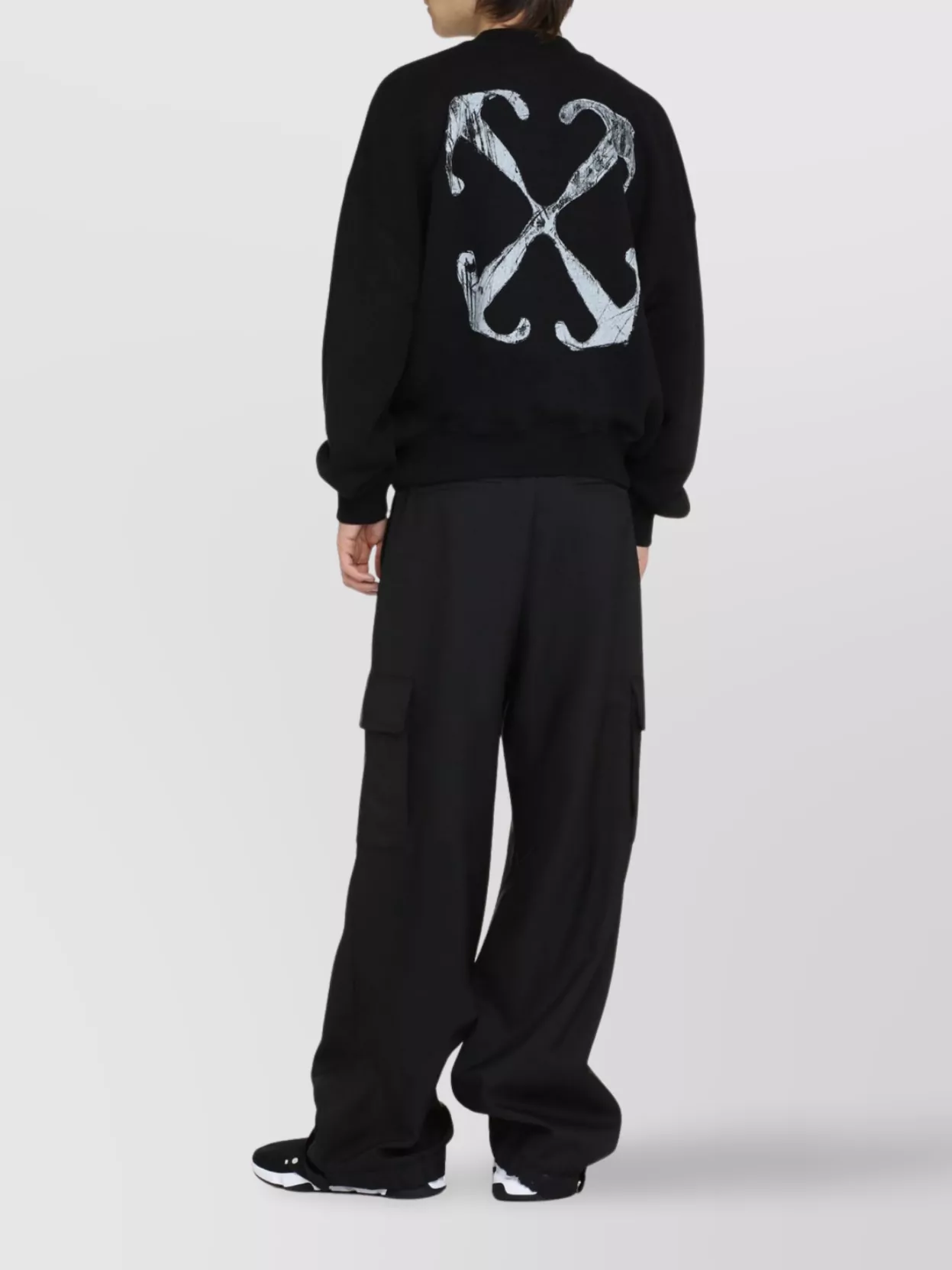 Off-White Crew-Neck Cotton Sweatshirt Back Print
