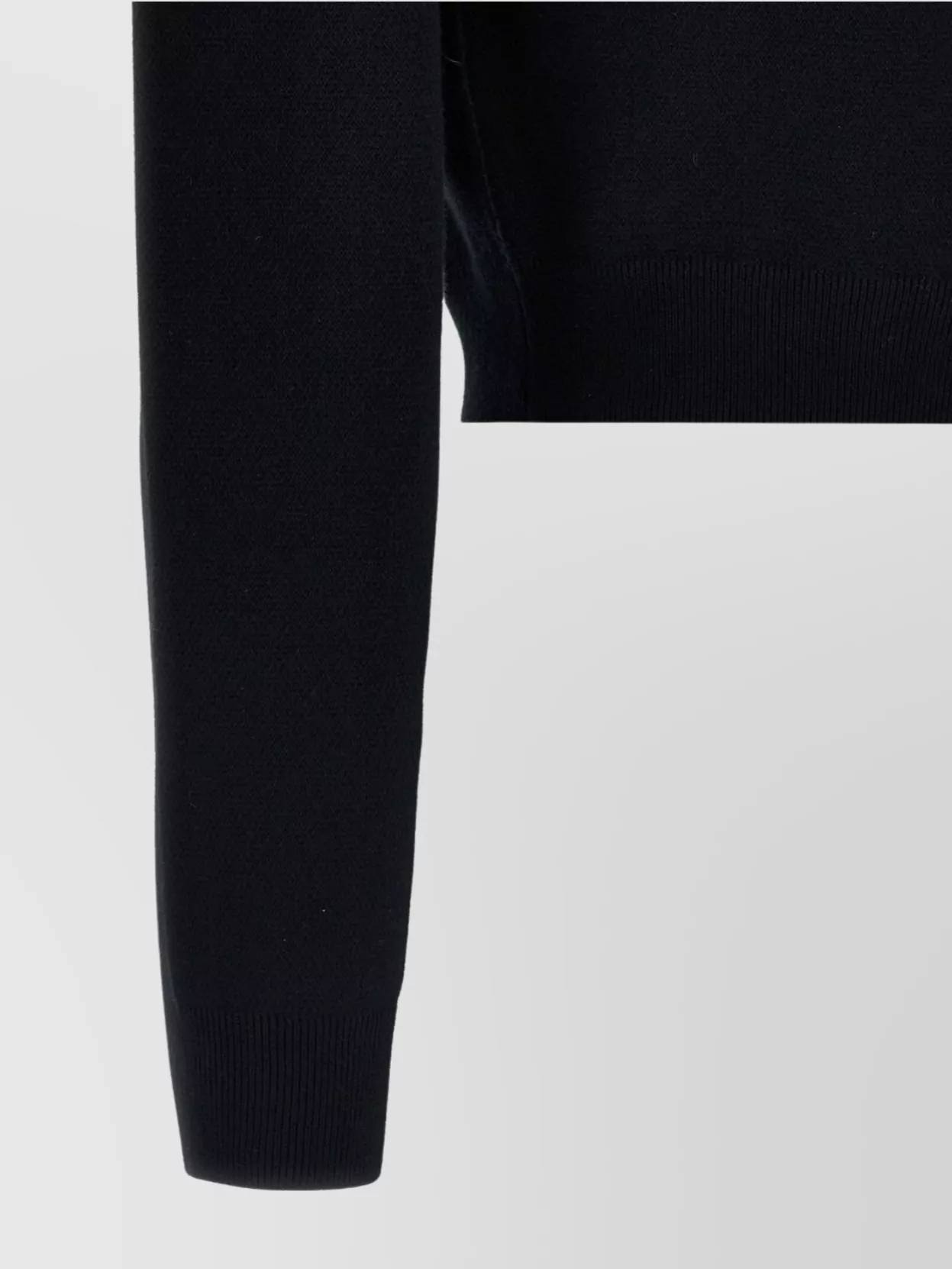 Rotate Birger Christensen Rotate Cropped Black Sweater With Padded Shoulders And Button Embellishments