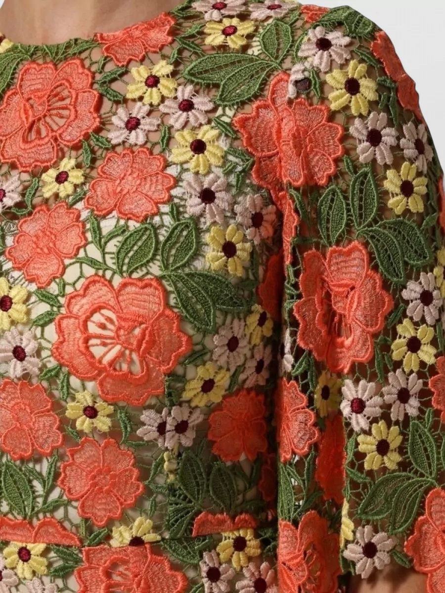 Dolce&Gabbana Floral Embroidered A-Line Mini Dress