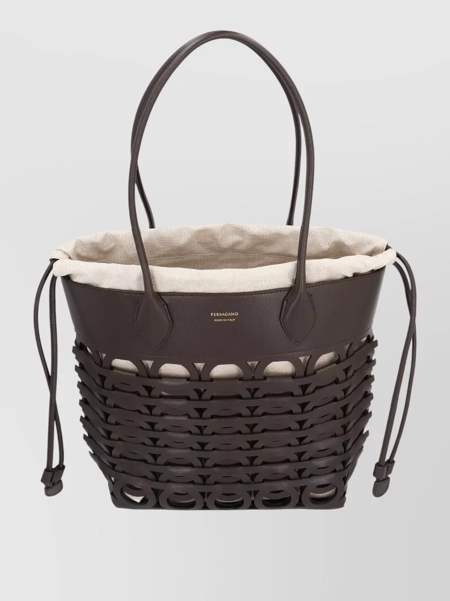 Ferragamo Gancini Tote Beach Bag