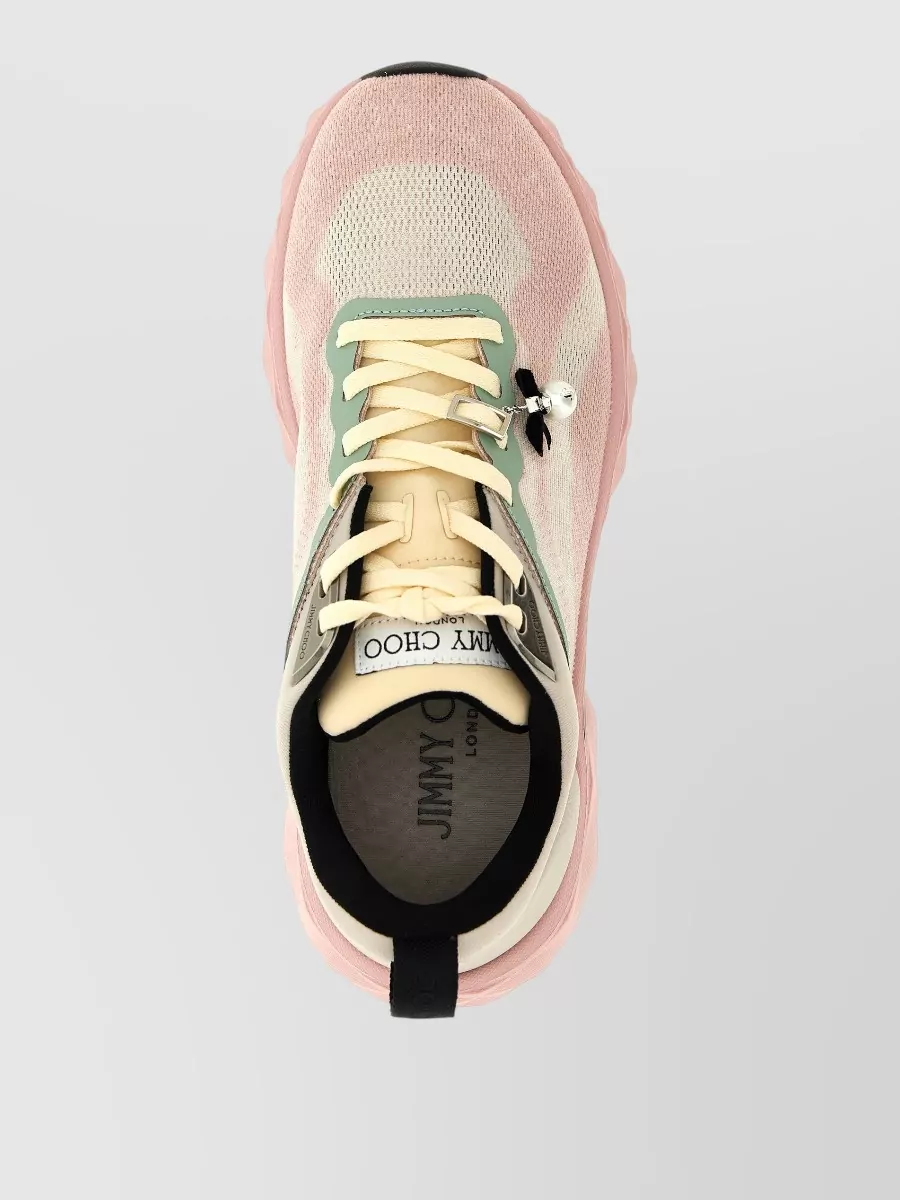 Jimmy Choo Diamond Run Sneakers Chunky Sole Charm Pull Tab