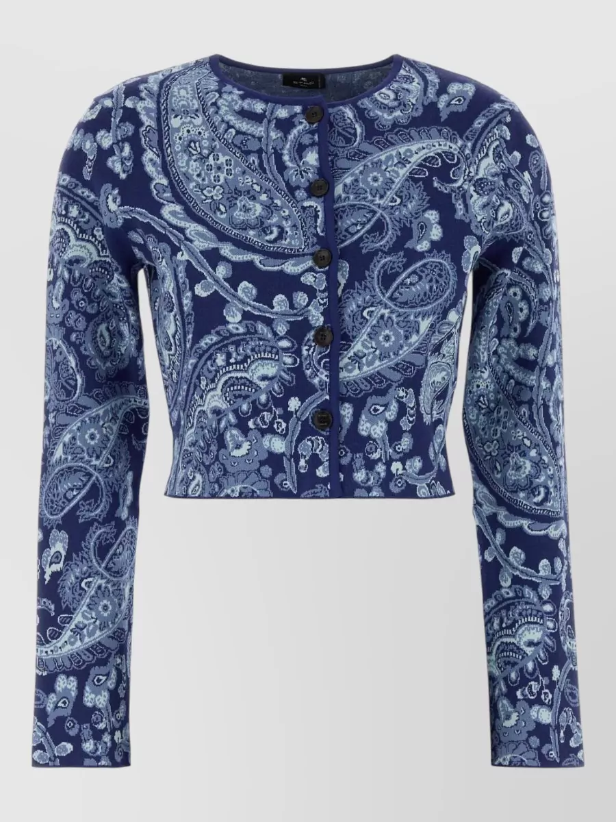Etro embroidered knit cropped jacket