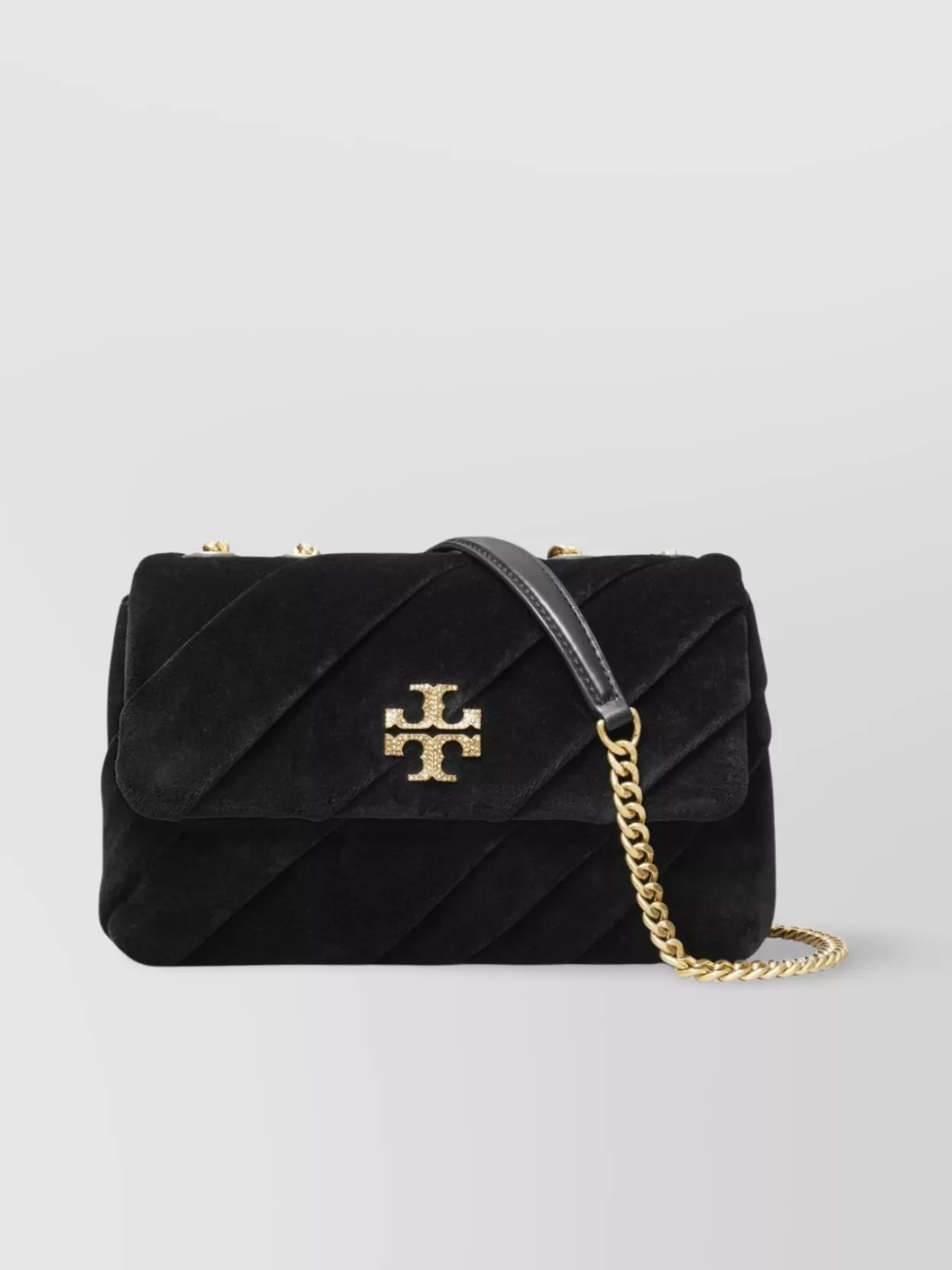 Tory Burch Small Quilted Velvet Shoulder Bag