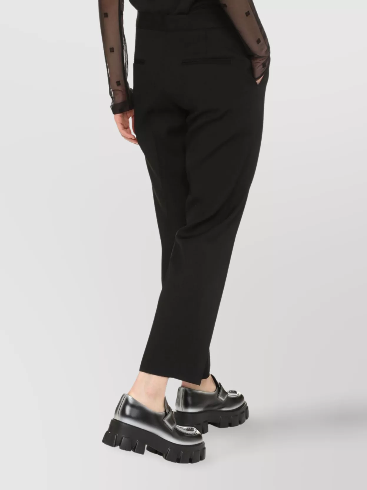 Jil Sander Cropped Wool Trousers With Back And Side Pockets