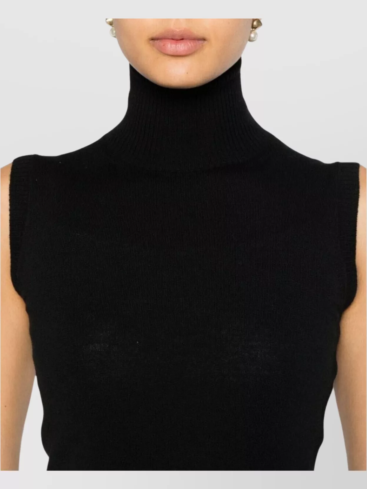 Sportmax Fitted Turtleneck Sleeveless Knitwear Top