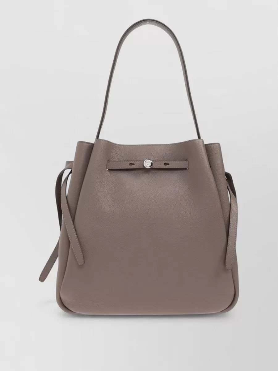 Tory Burch Large Leather Bucket Bag With Adjustable Strap In Black