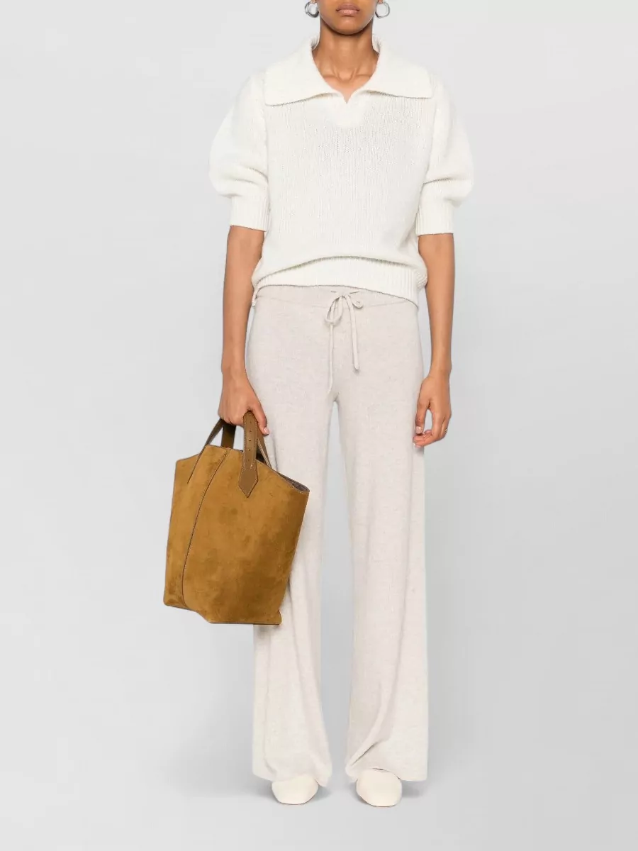 Lisa Yang Cashmere Short-Sleeve Turtleneck Sweater