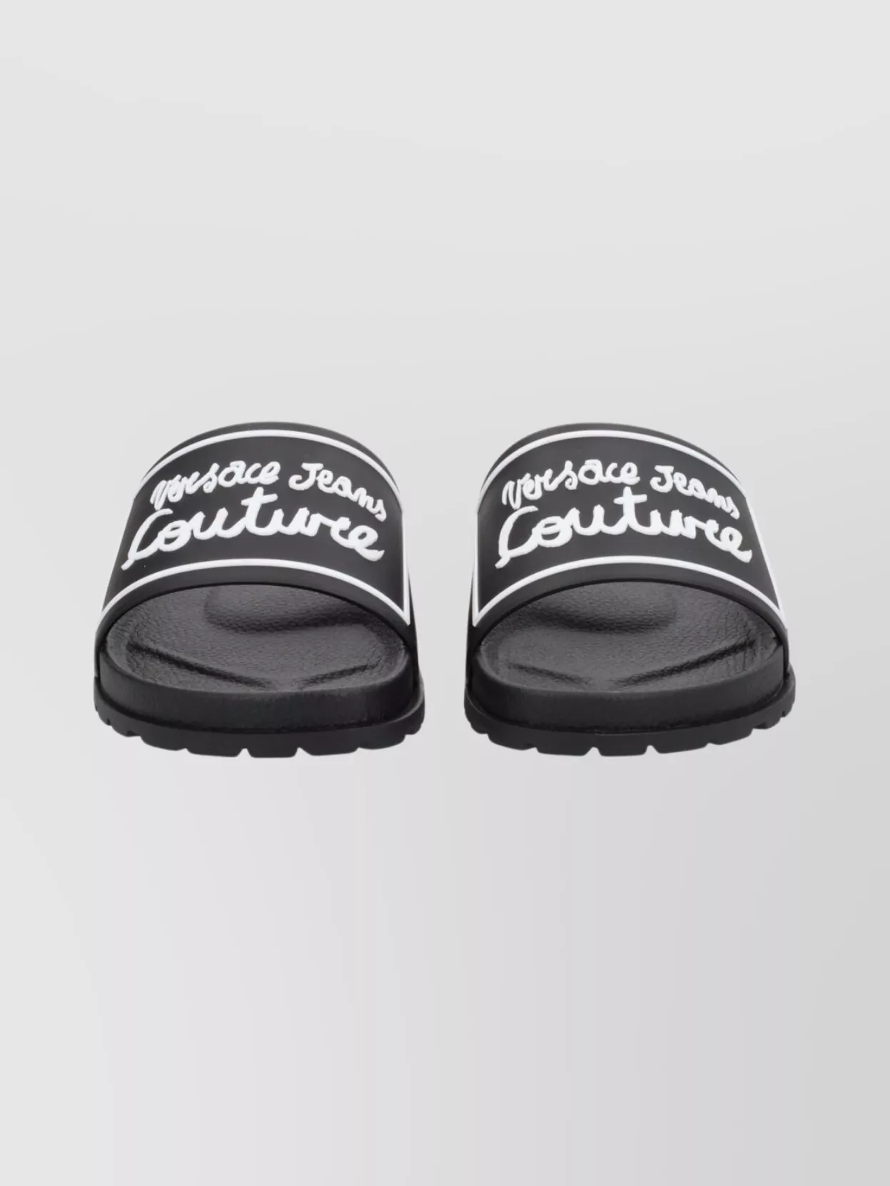 Versace Jeans Couture Flat Sole Open Toe Sandals With Wide Strap
