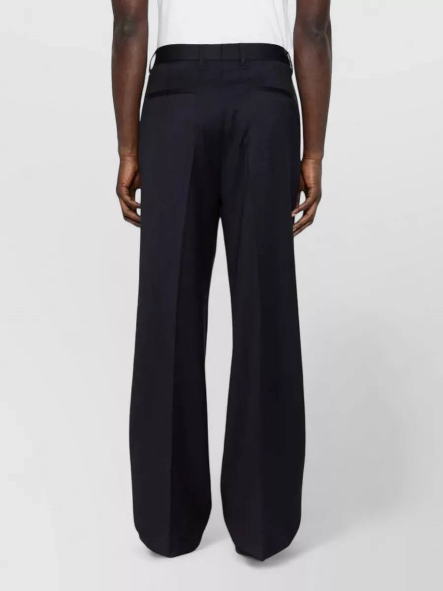 Lardini Wool Pleated Wide-Leg Trousers