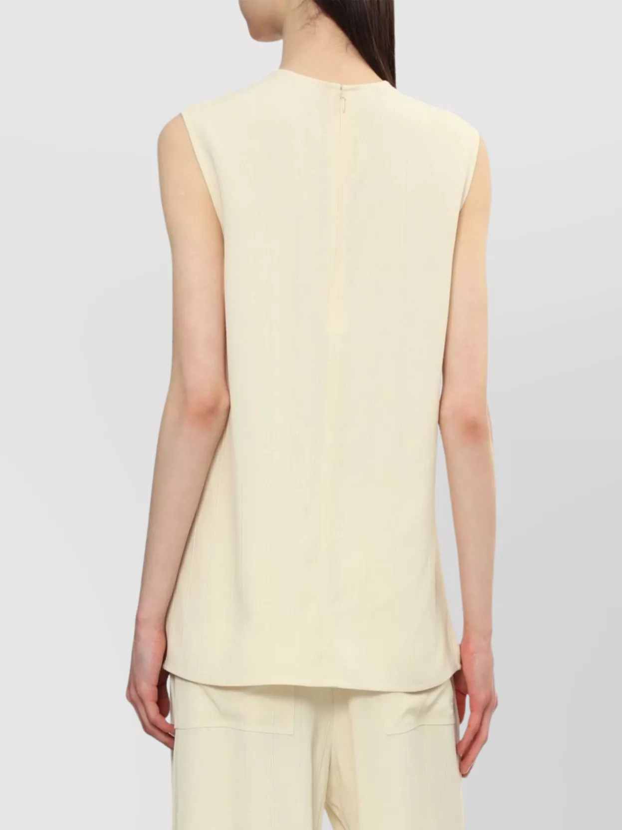 Totême Round Neckline Sleeveless Top With Side Slits