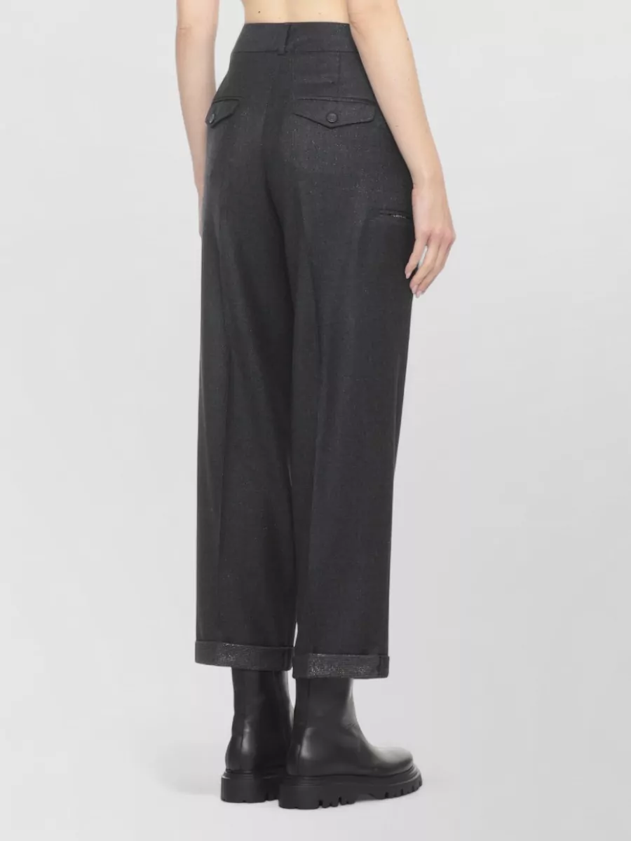 Peserico Tailored Trousers With Cuffed Hem And Pockets