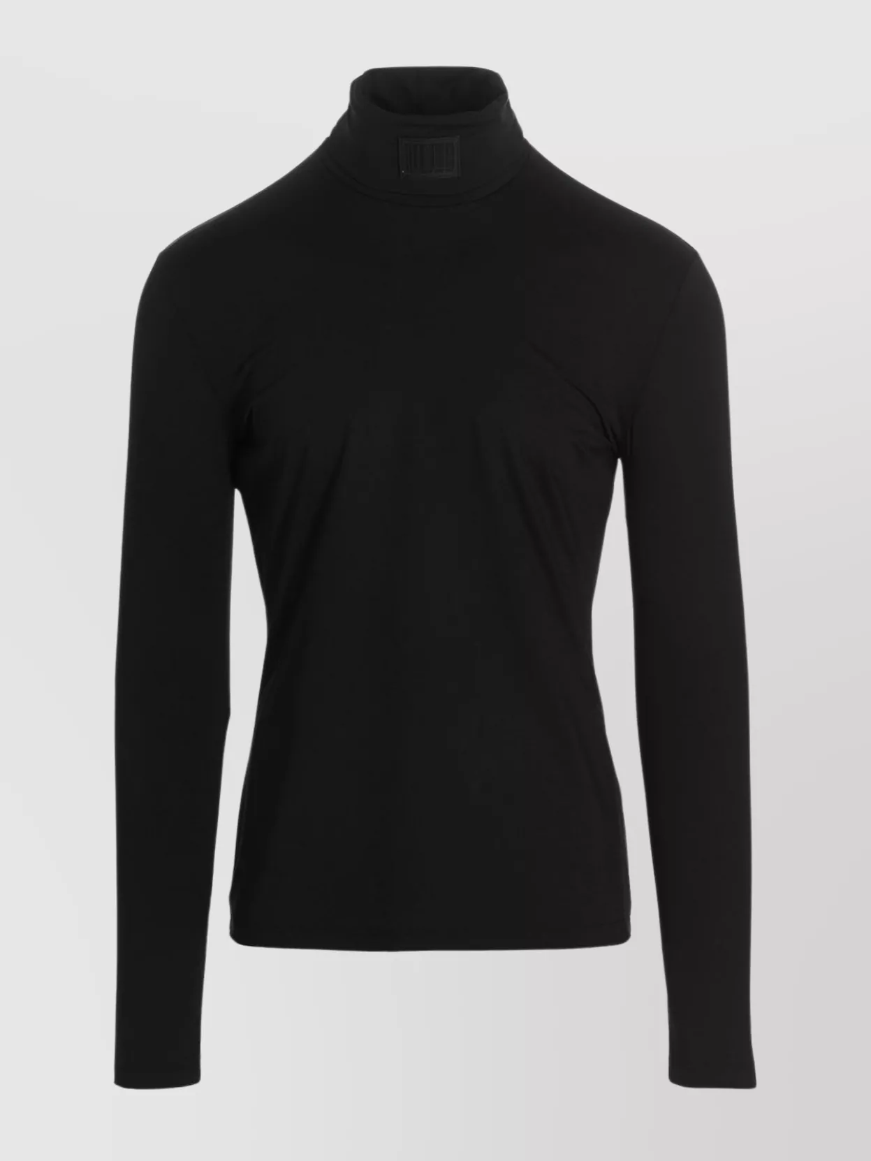 Vtmnts Turtleneck Logo Sweater In Slim Fit In Black