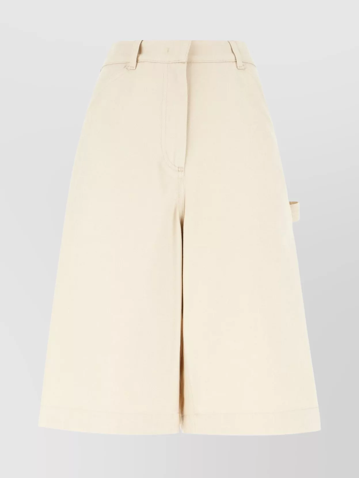 Weekend Max Mara Cotton Bermuda Shorts With Pockets And Loops In Neutral