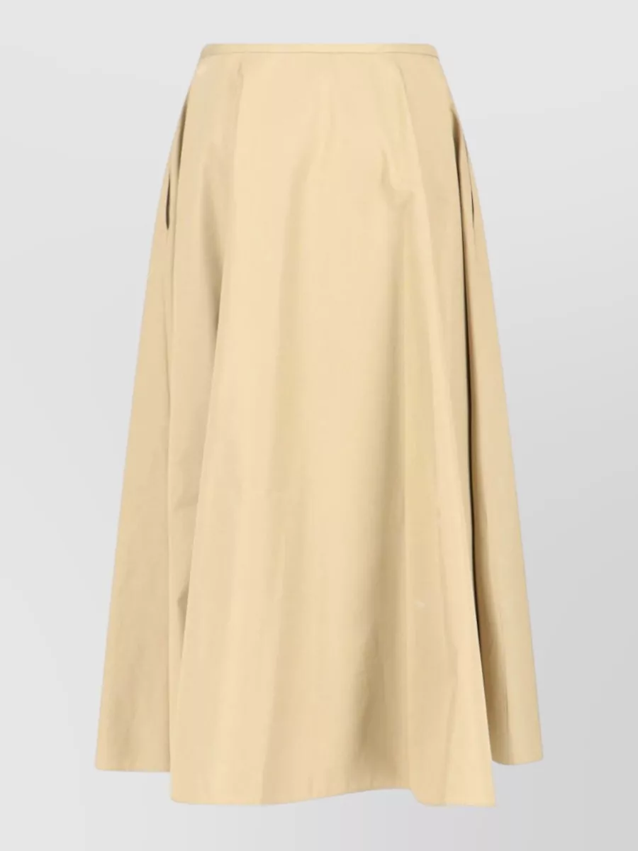 Aspesi Cotton Pleated Midi Skirt