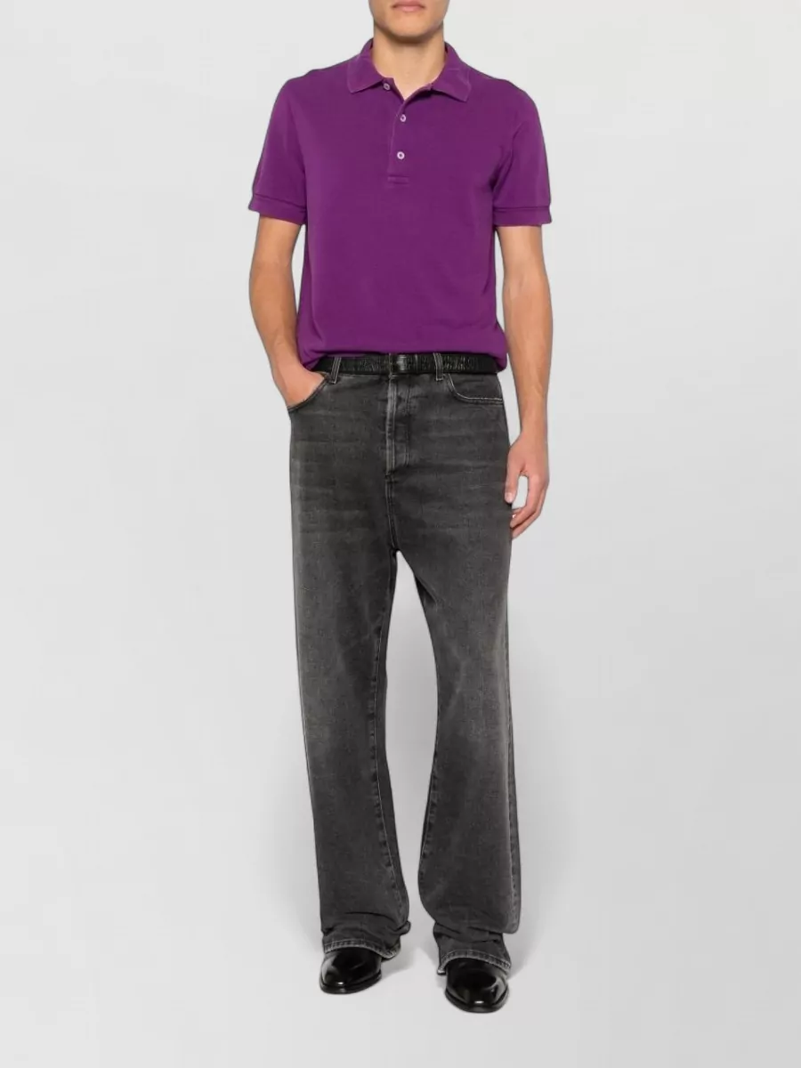 Tom Ford Cotton Blend Polo Shirt Short Sleeves