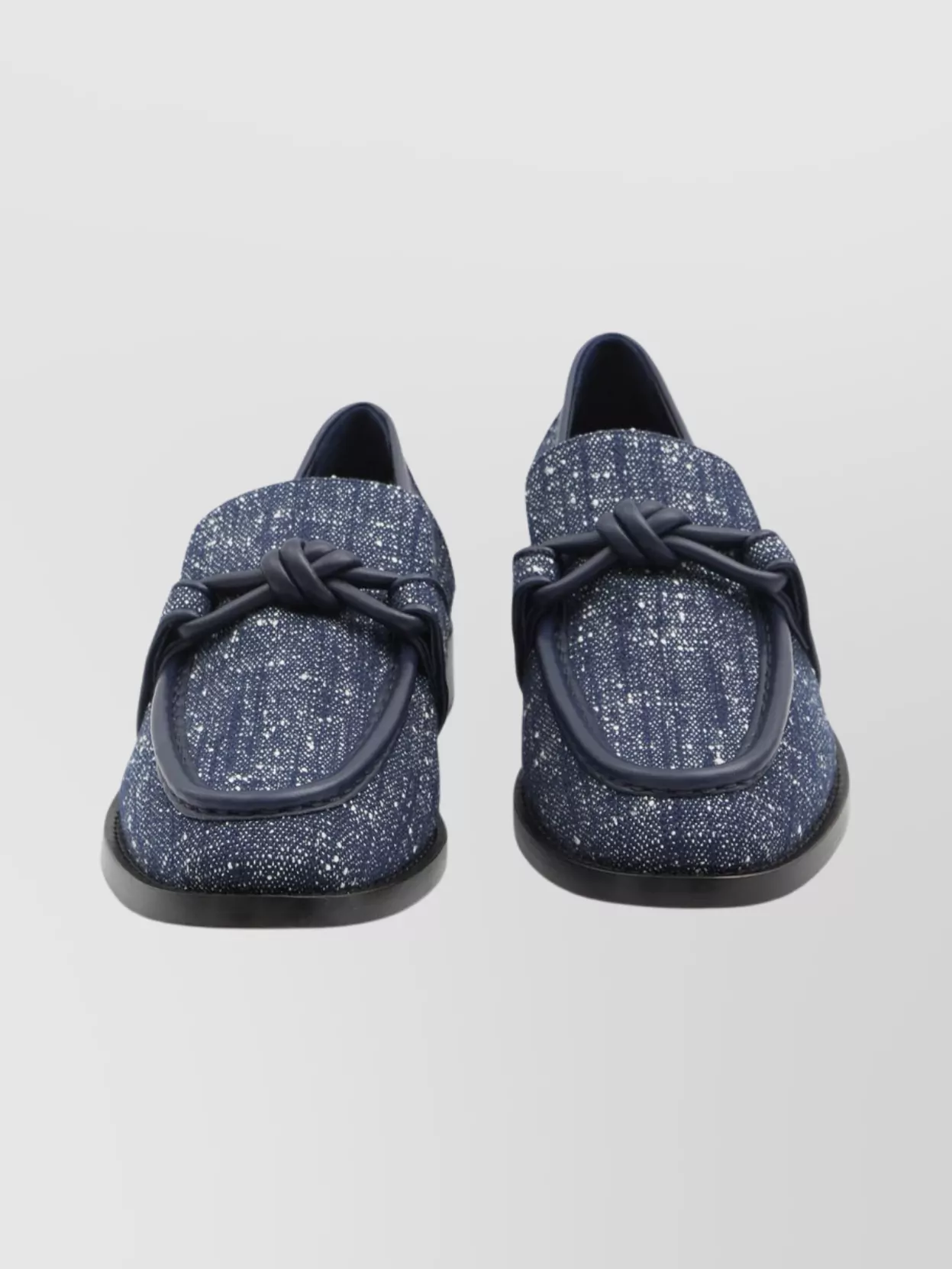 Bottega Veneta Loafers With Textured Finish And Leather Knot