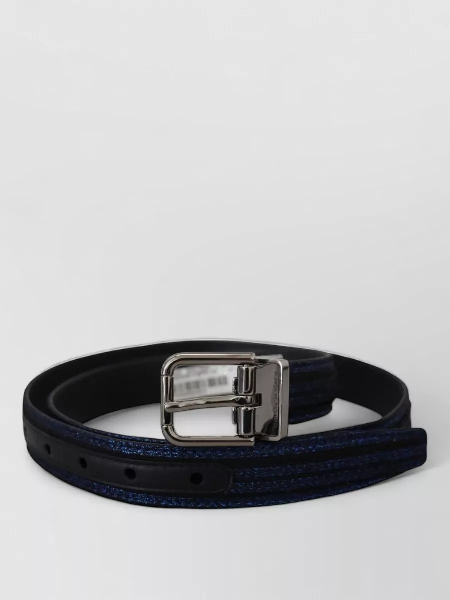 Dolce&Gabbana leather jacquard stripe belt