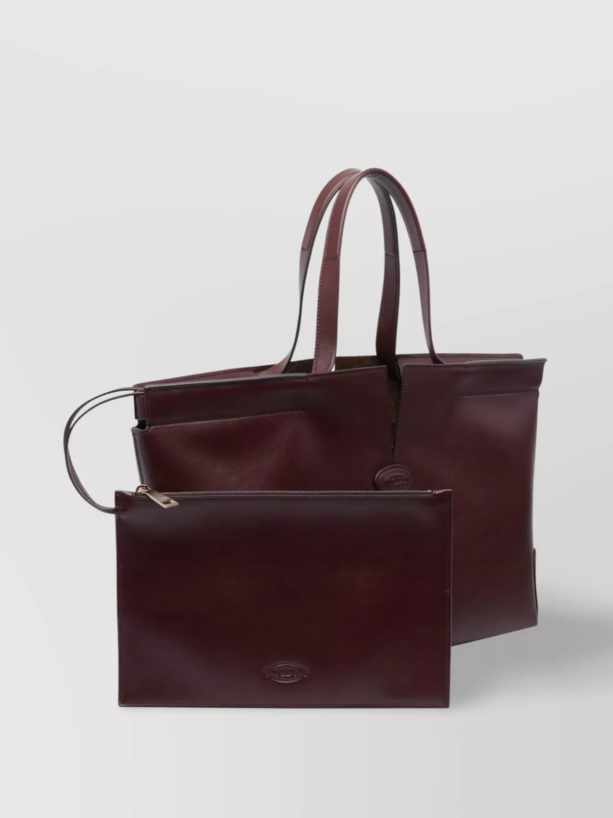Tod's Leather Tote Bag With Double Top Handles