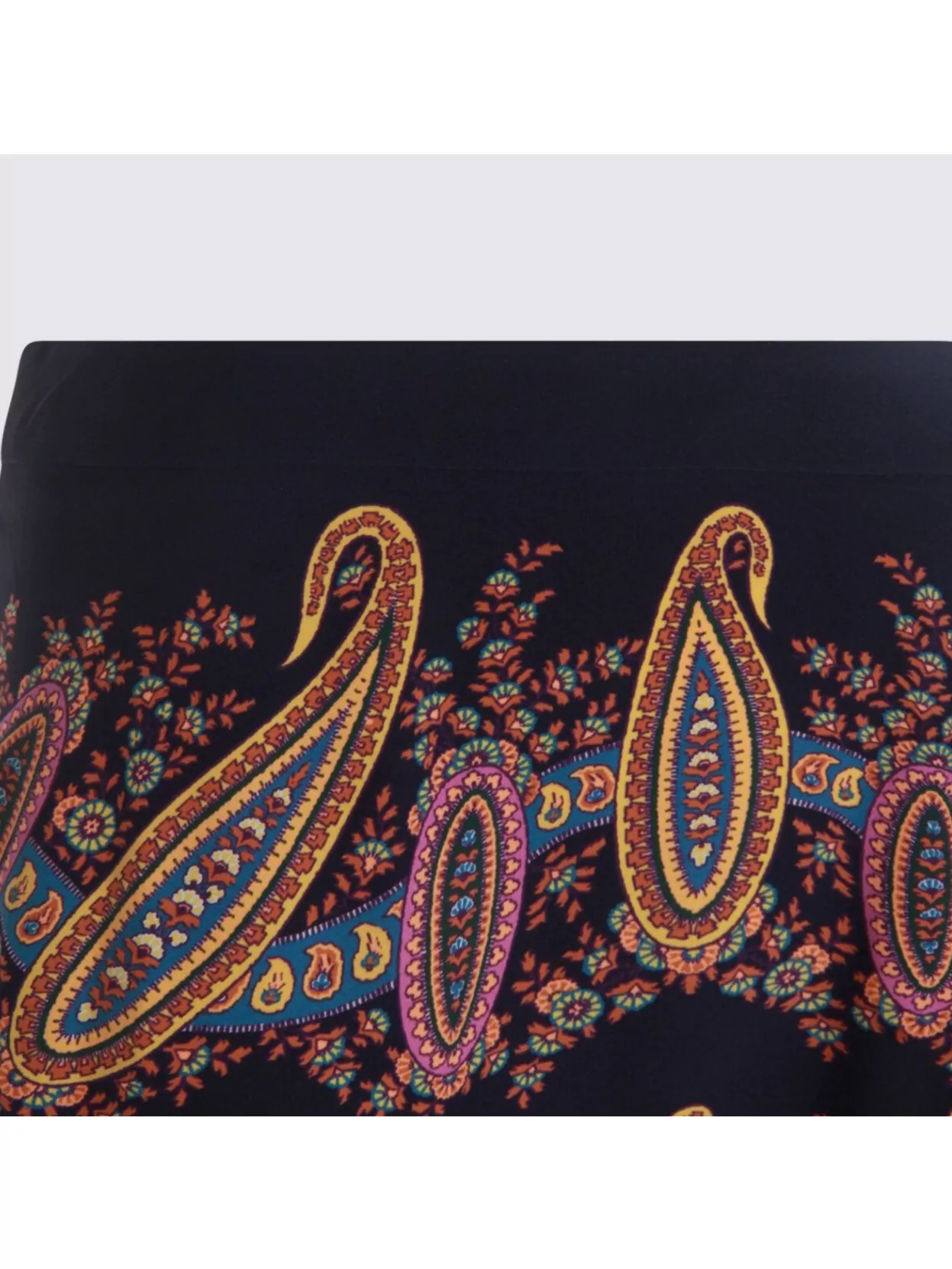 Etro Midi Skirt With Flowing Silhouette And Paisley In Black