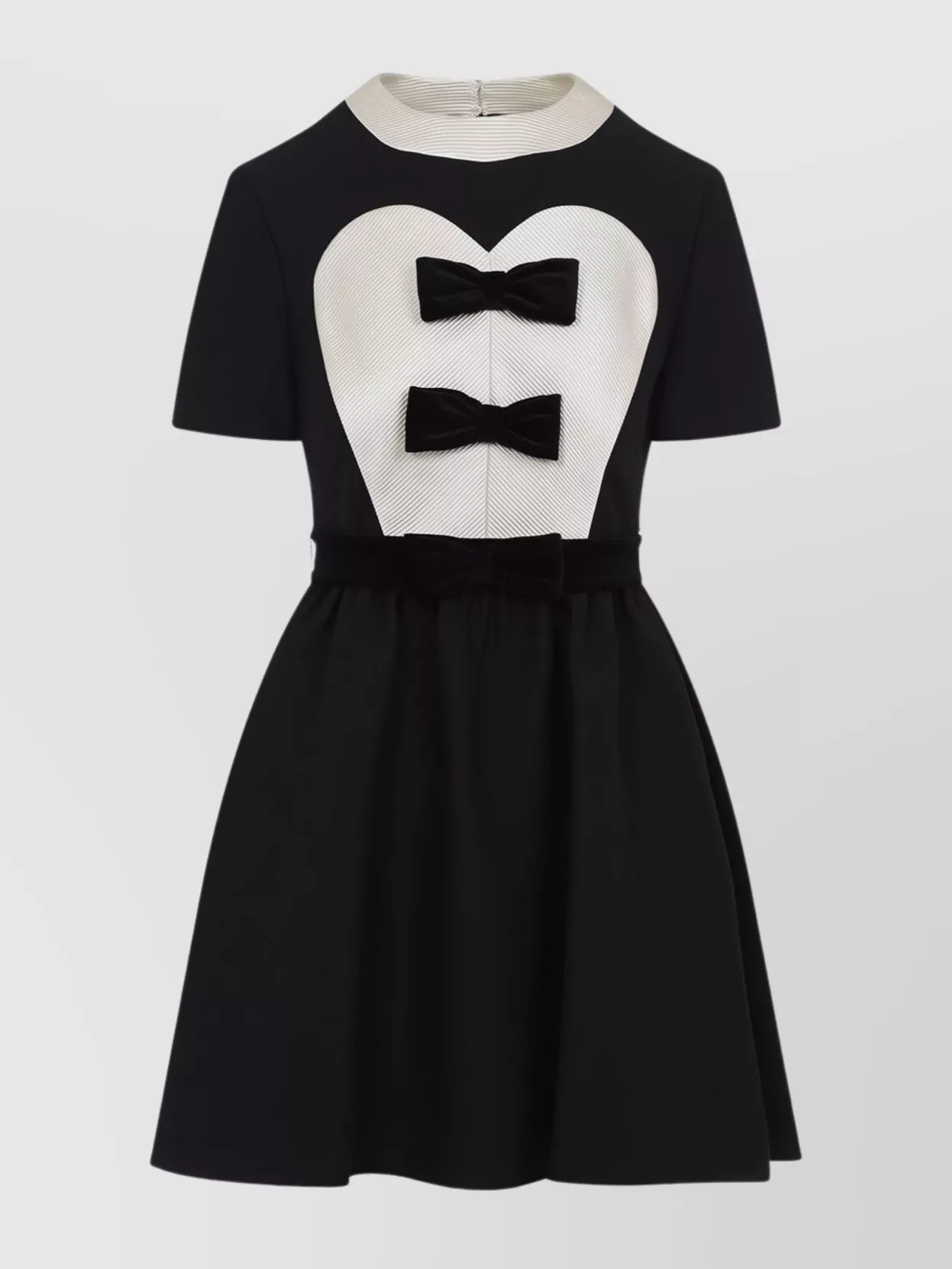 Valentino Heart Detail Wool Silk Mini Dress