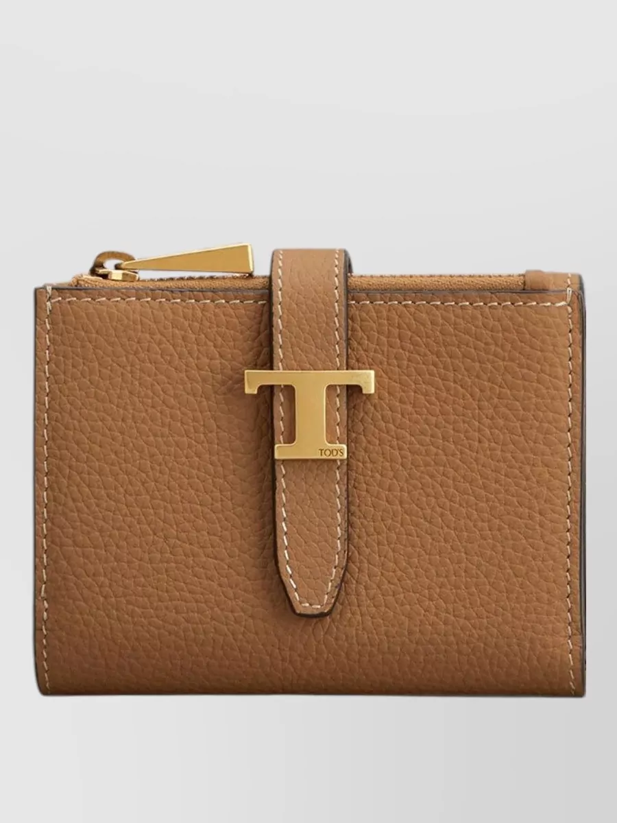Tod's leather tri fold wallet