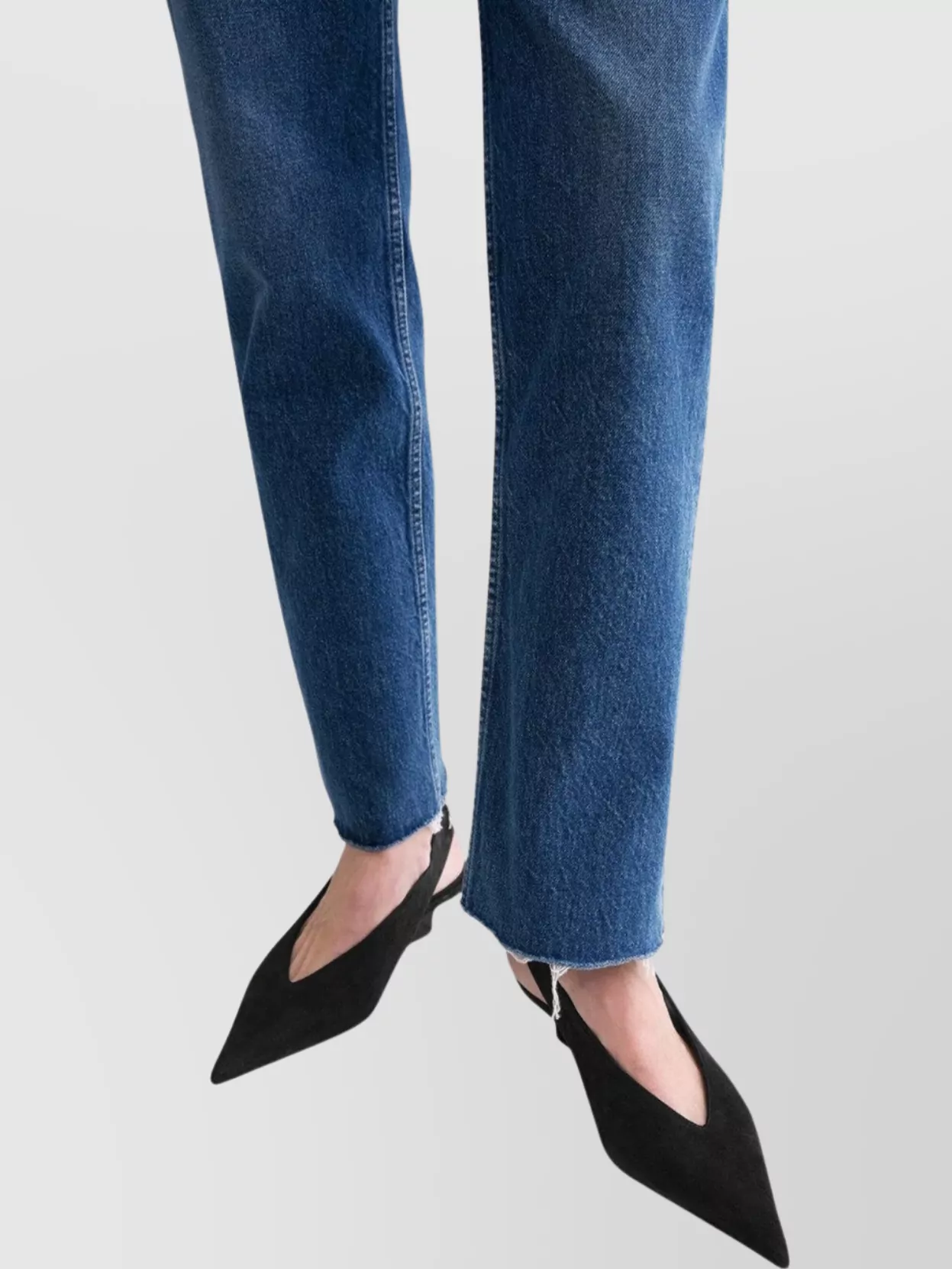 Totême High-Rise Denim With Frayed Hem And Flap