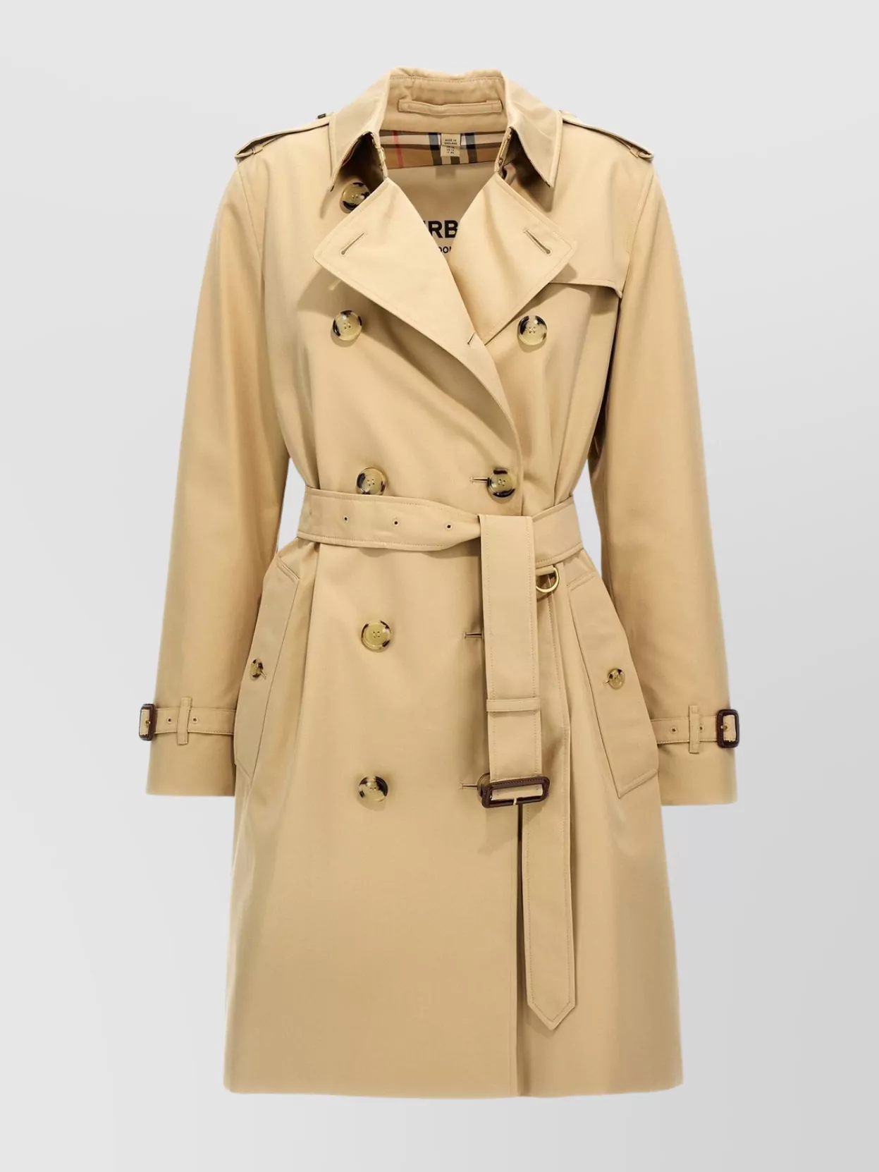 Burberry Belted Double-Breasted Trench Coat With Epaulettes And Storm Flap