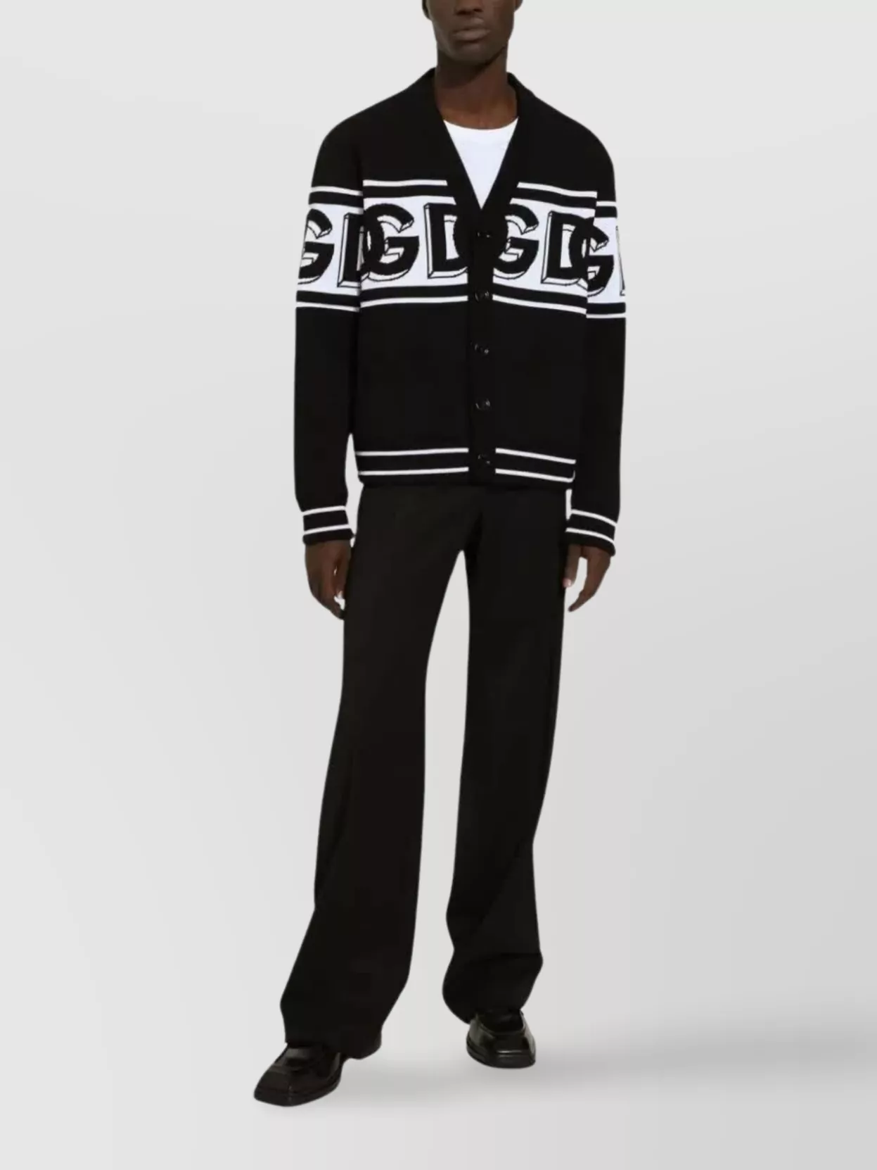 Dolce&Gabbana V-Neck Cardigan Ribbed Trim