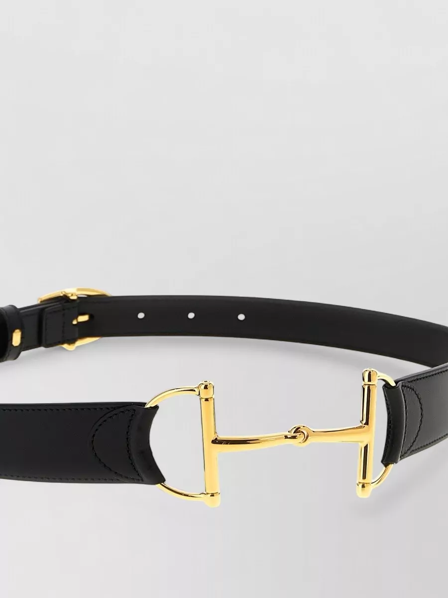 Gucci Leather Belt Featuring Iconic Horsebit Detail