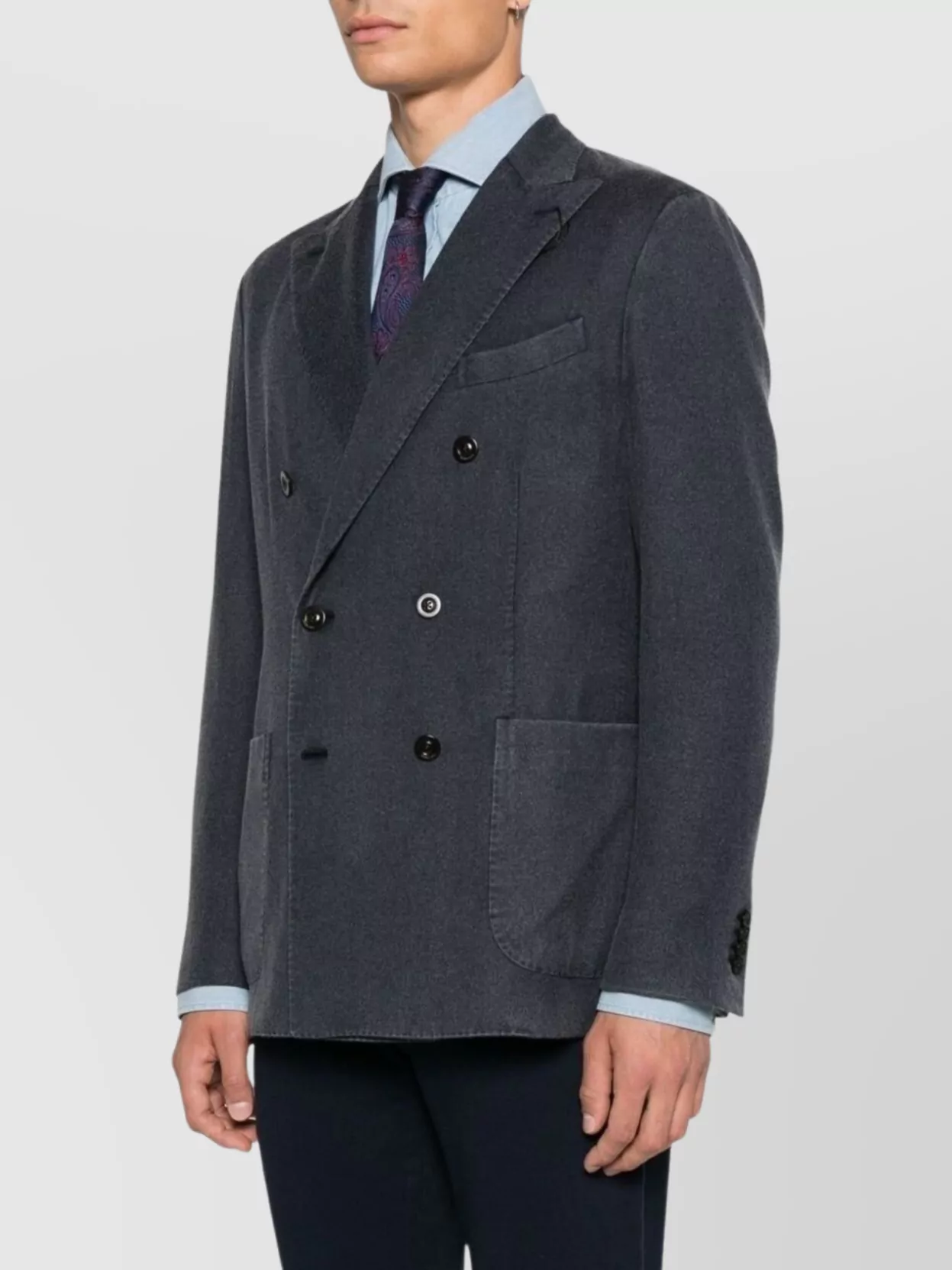 Boglioli Tailored Blazer With Peak Lapels And Pockets