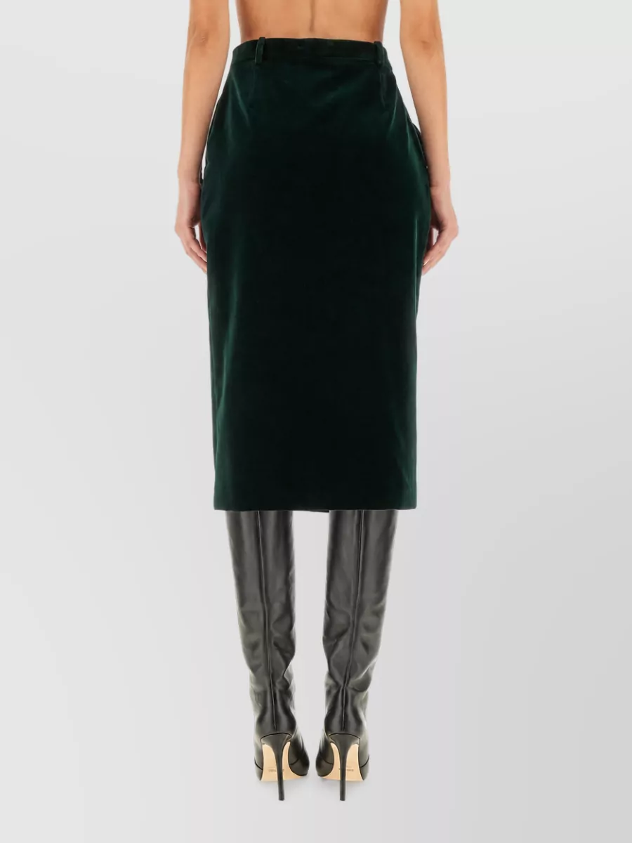 Saint Laurent Velvet Wrap Midi Skirt