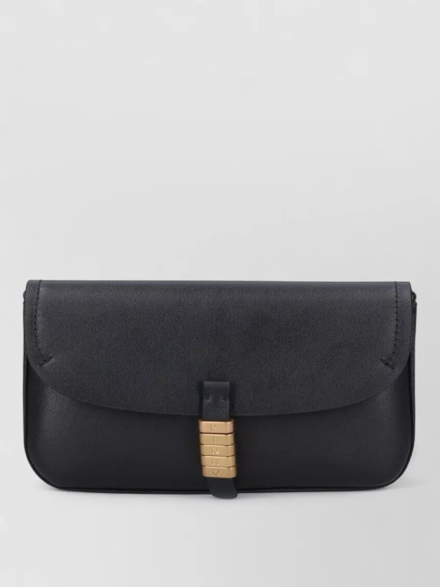 Pinko love bag flat leather clutch bag