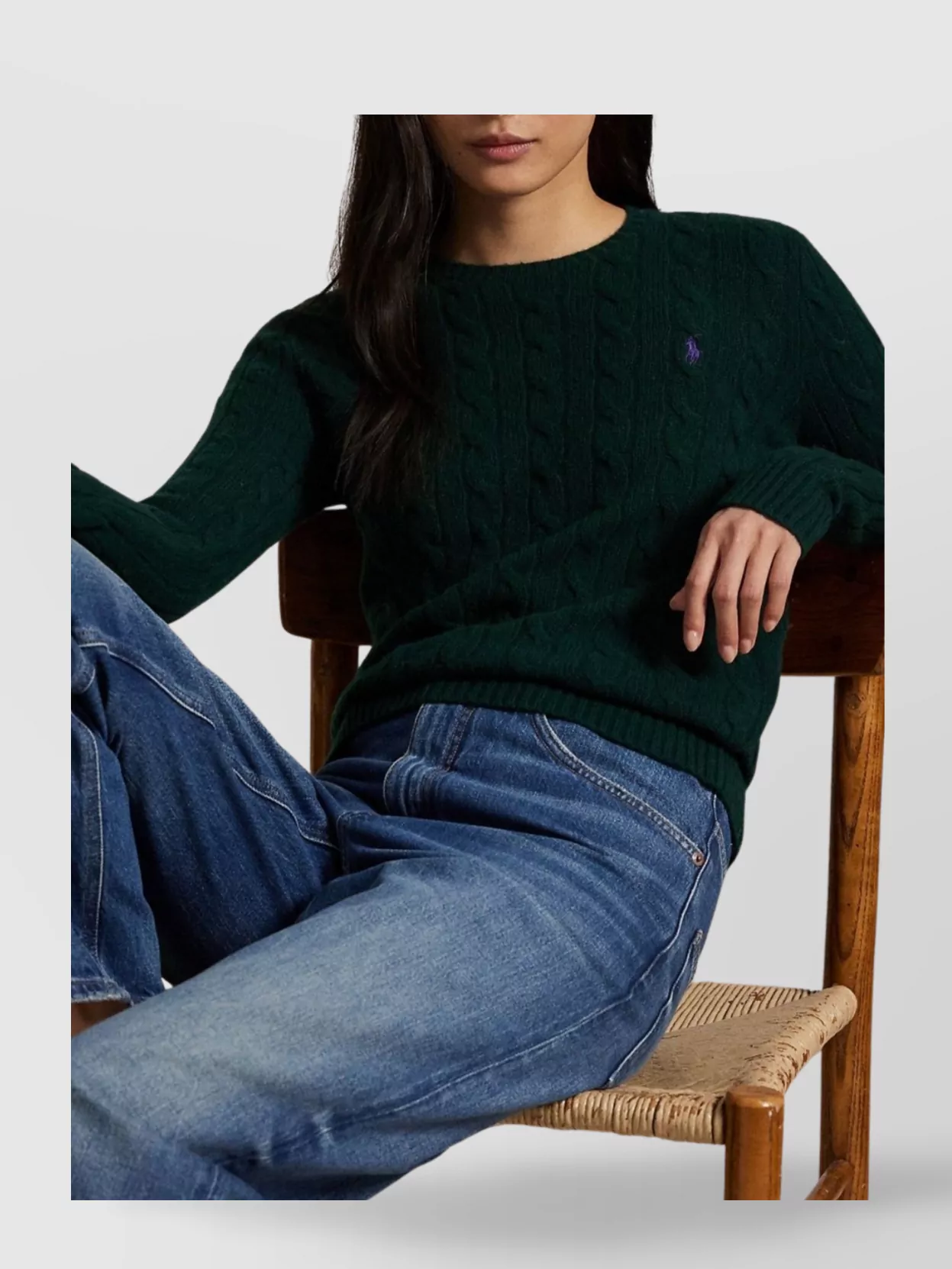 Polo Ralph Lauren Cable Knit Pullover With Ribbed Finish