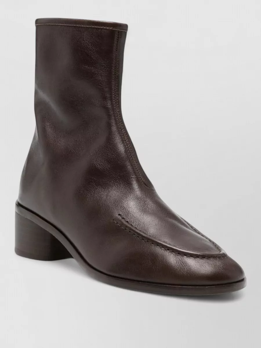 Hereu Juliol Leather Lace Up Ankle Boots In Brown