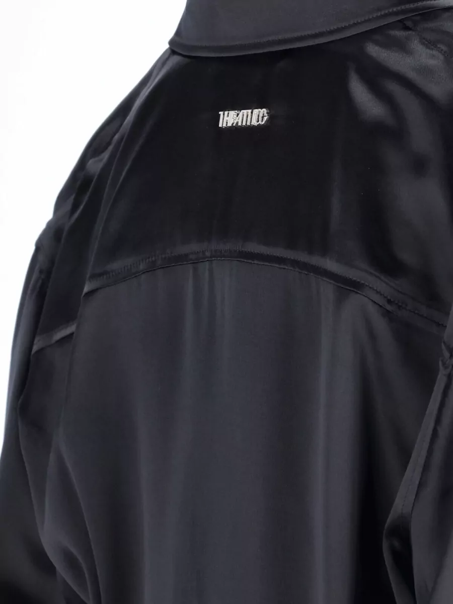 The Attico Satin Finish Dress Knee Length Long Sleeves