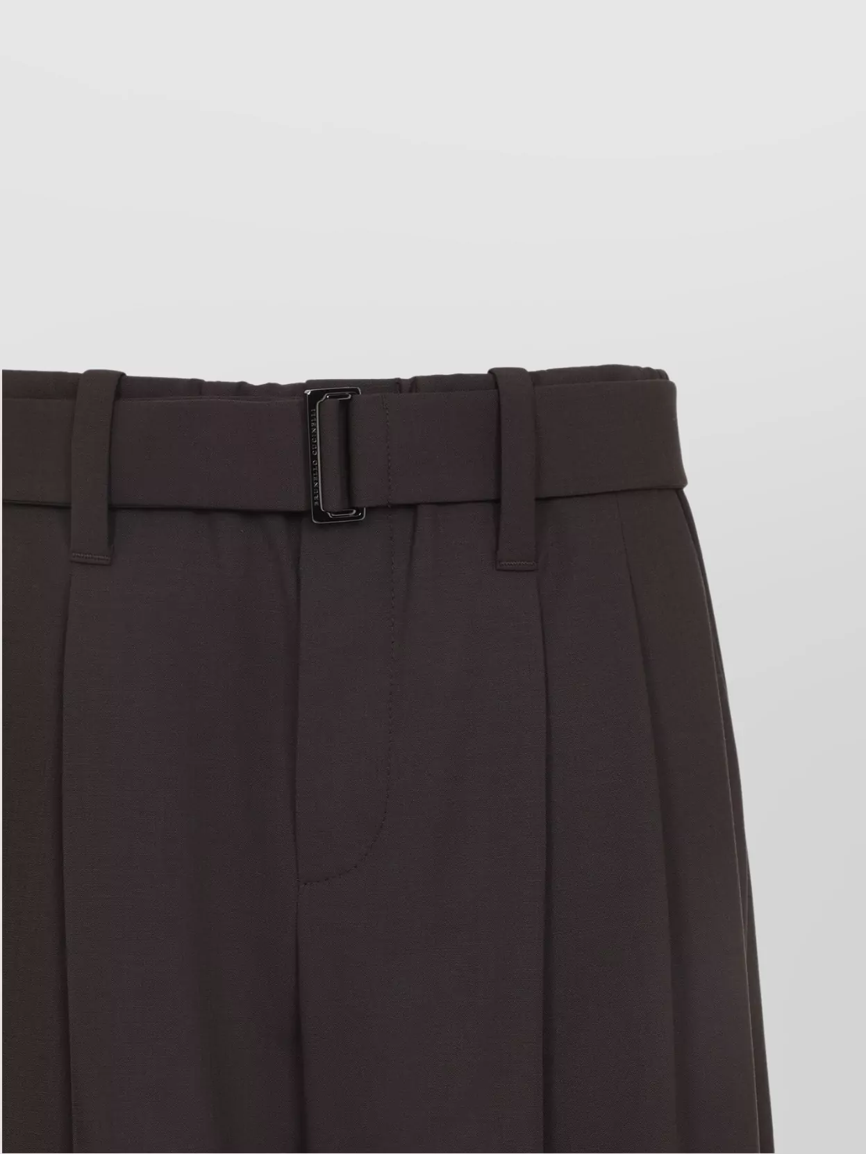 Brunello Cucinelli Belted Cropped Pants In Black