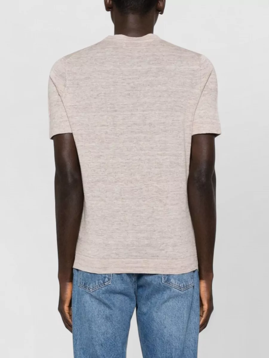 Brunello Cucinelli Linen Blend Knit Round Neck Sweater