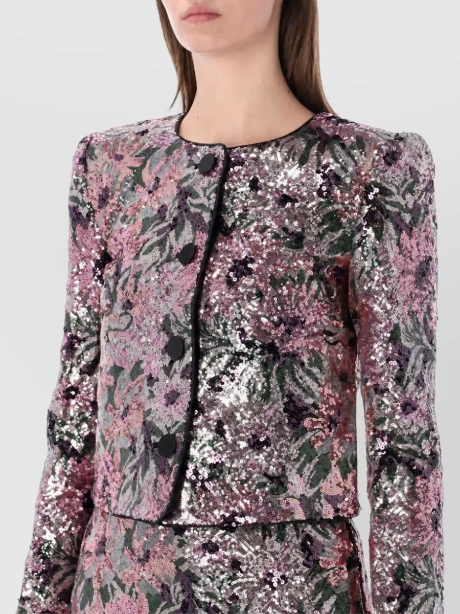 Self-Portrait Floral Sequin Jacket