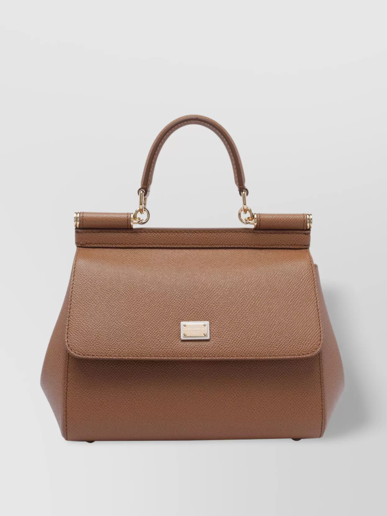 Dolce & Gabbana Medium Sicily Structured Handbag In Brown