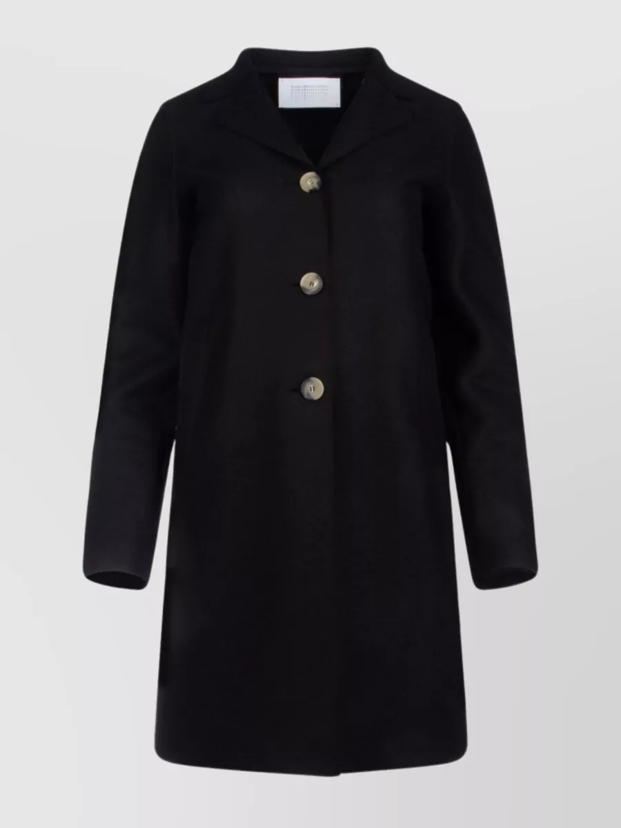 Shop Harris Wharf London Elegant Mid-length Coat With Long Sleeves In Black