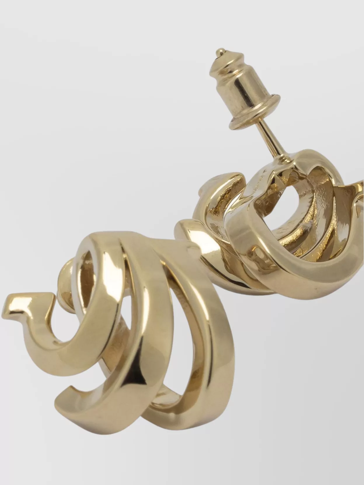 Ferragamo Curved Gancini Design Polished Earrings In Gold