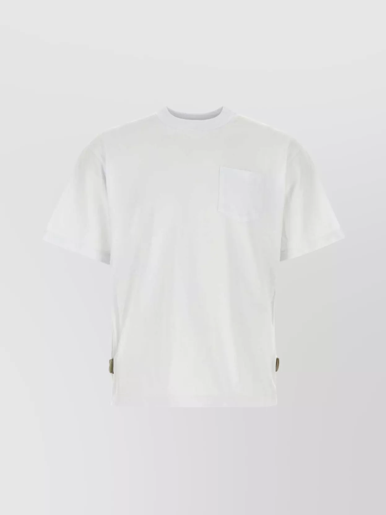 Shop Sacai Cotton T-shirt With Chest Pocket And Crew Neck
