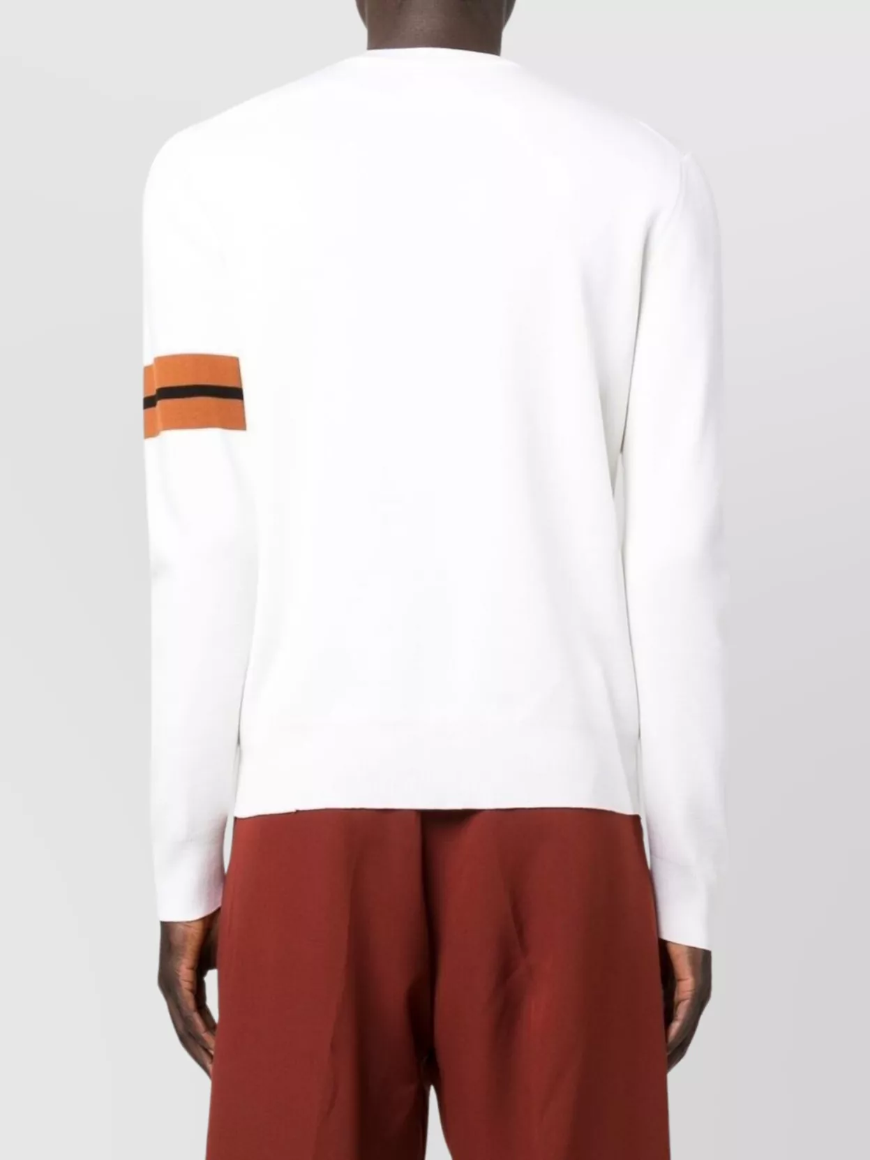 Zegna Crew Neck Sweater Contrast Stripe