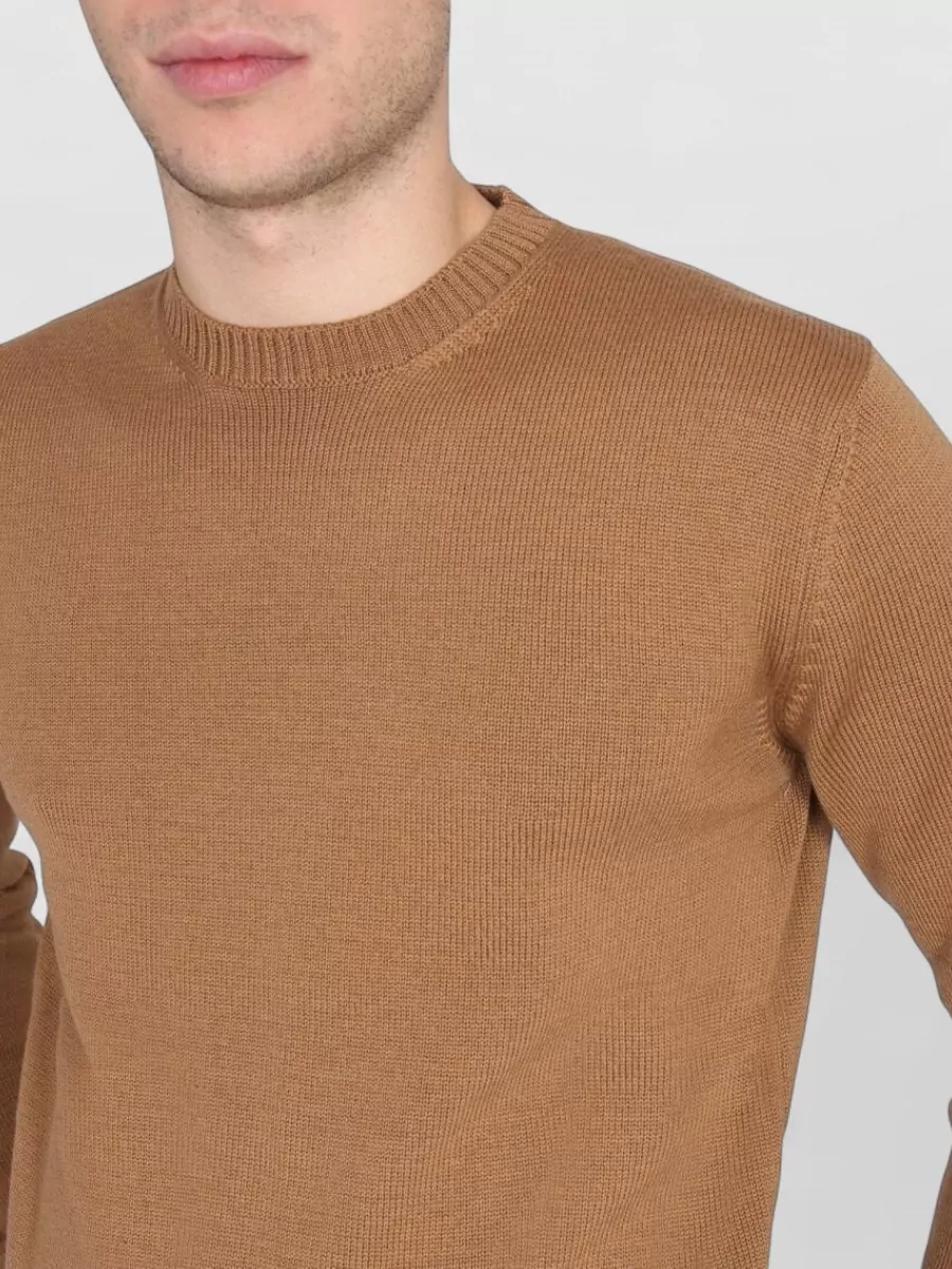 Ballantyne Merino Wool Ribbed Cross-Neck Jumper