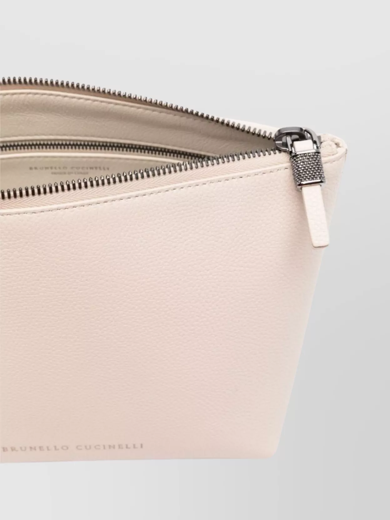 BRUNELLO CUCINELLI TEXTURED LEATHER POUCH WITH PROTECTIVE DUST BAG
