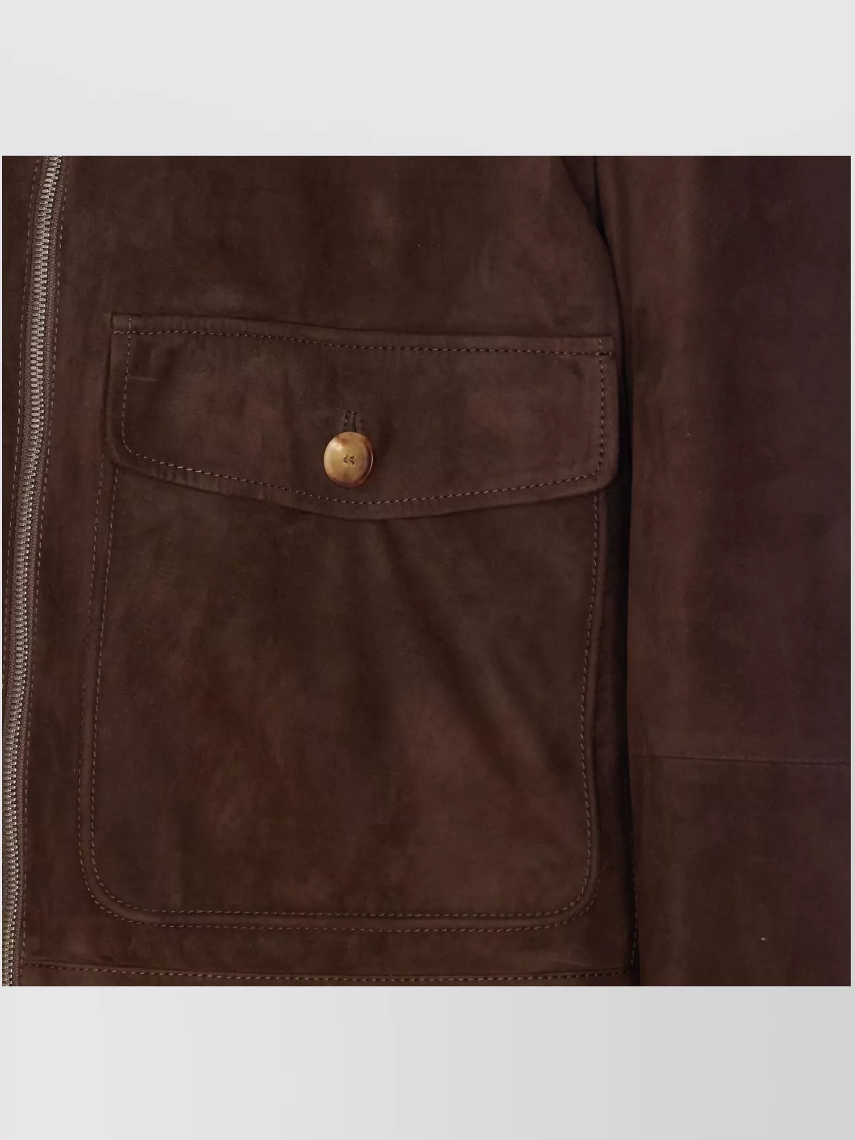 Brunello Cucinelli Suede Jacket With Stand Collar And Pockets