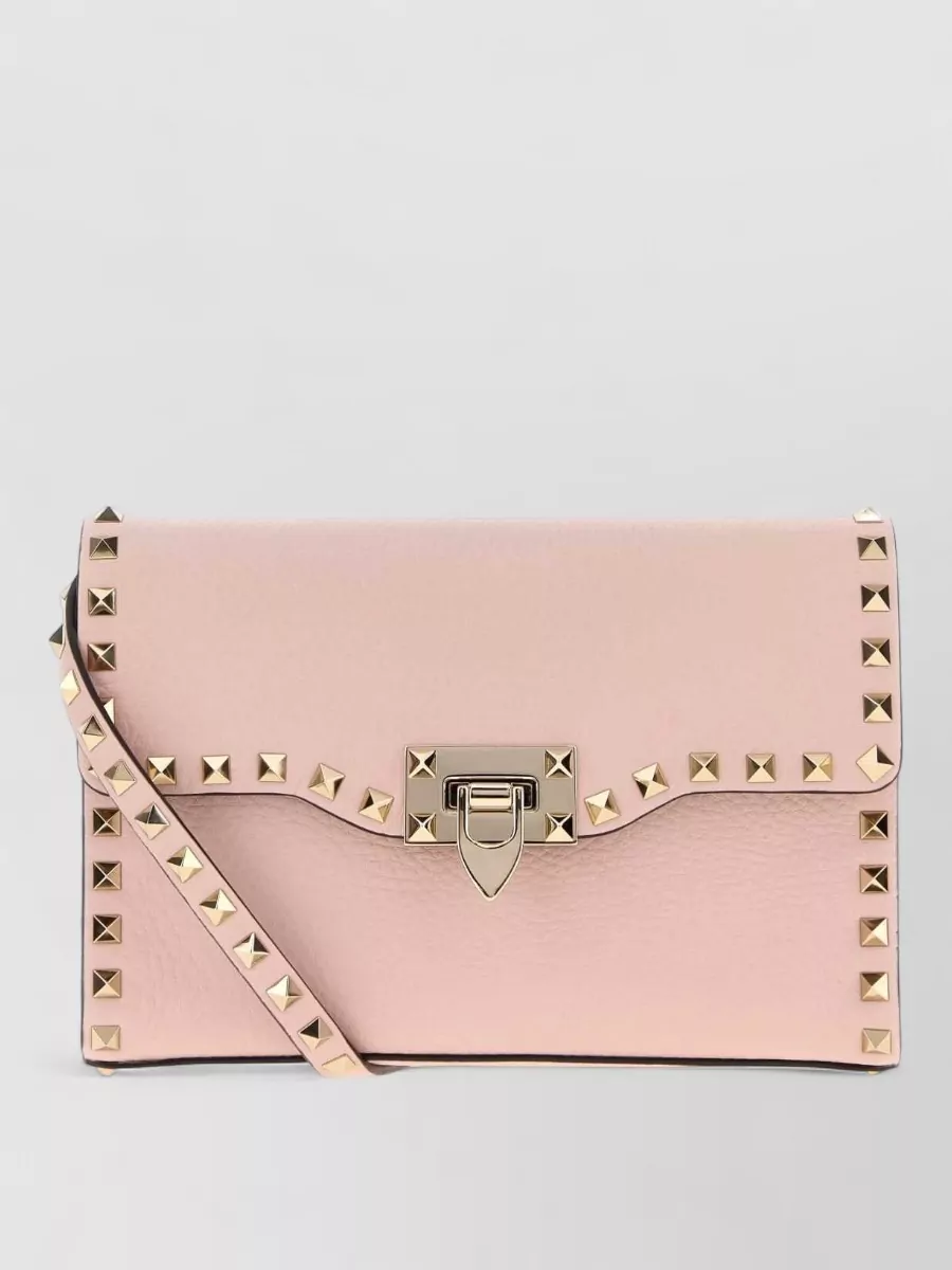 Valentino Garavani rockstud spike leather clutch bag