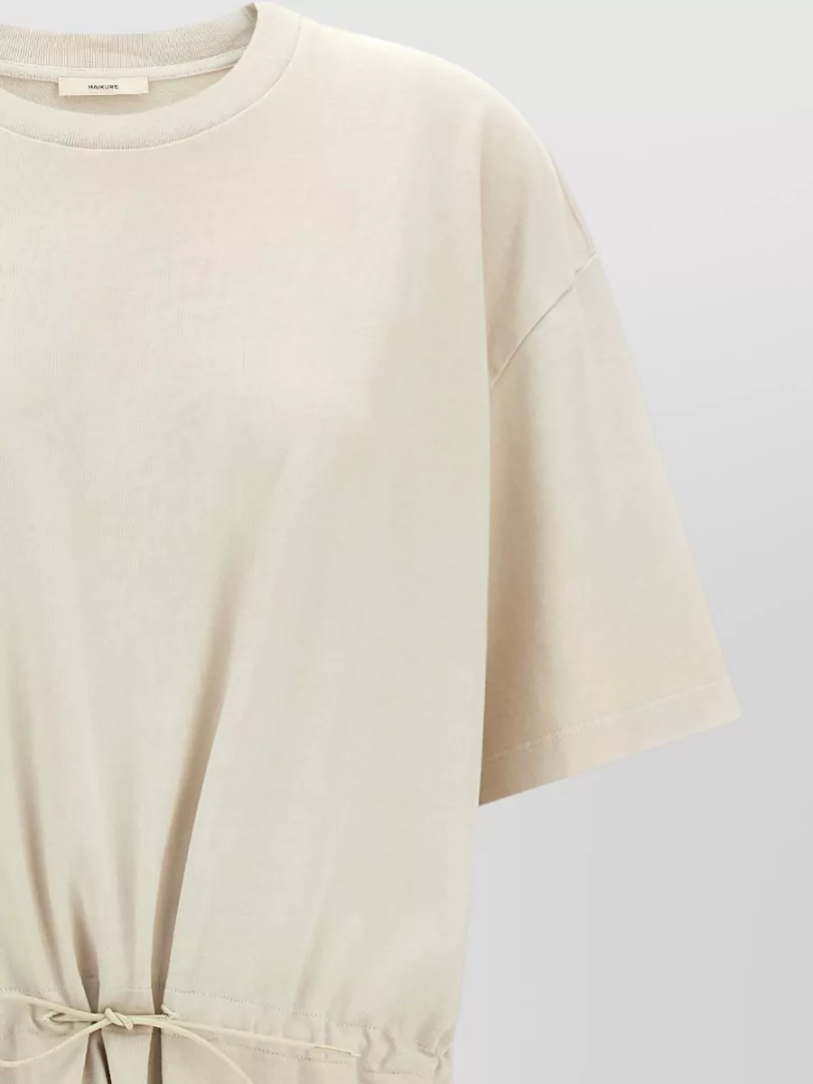 Haikure Cotton Jersey Short-Sleeve Crew-Neck Drawstring Maxi Dress