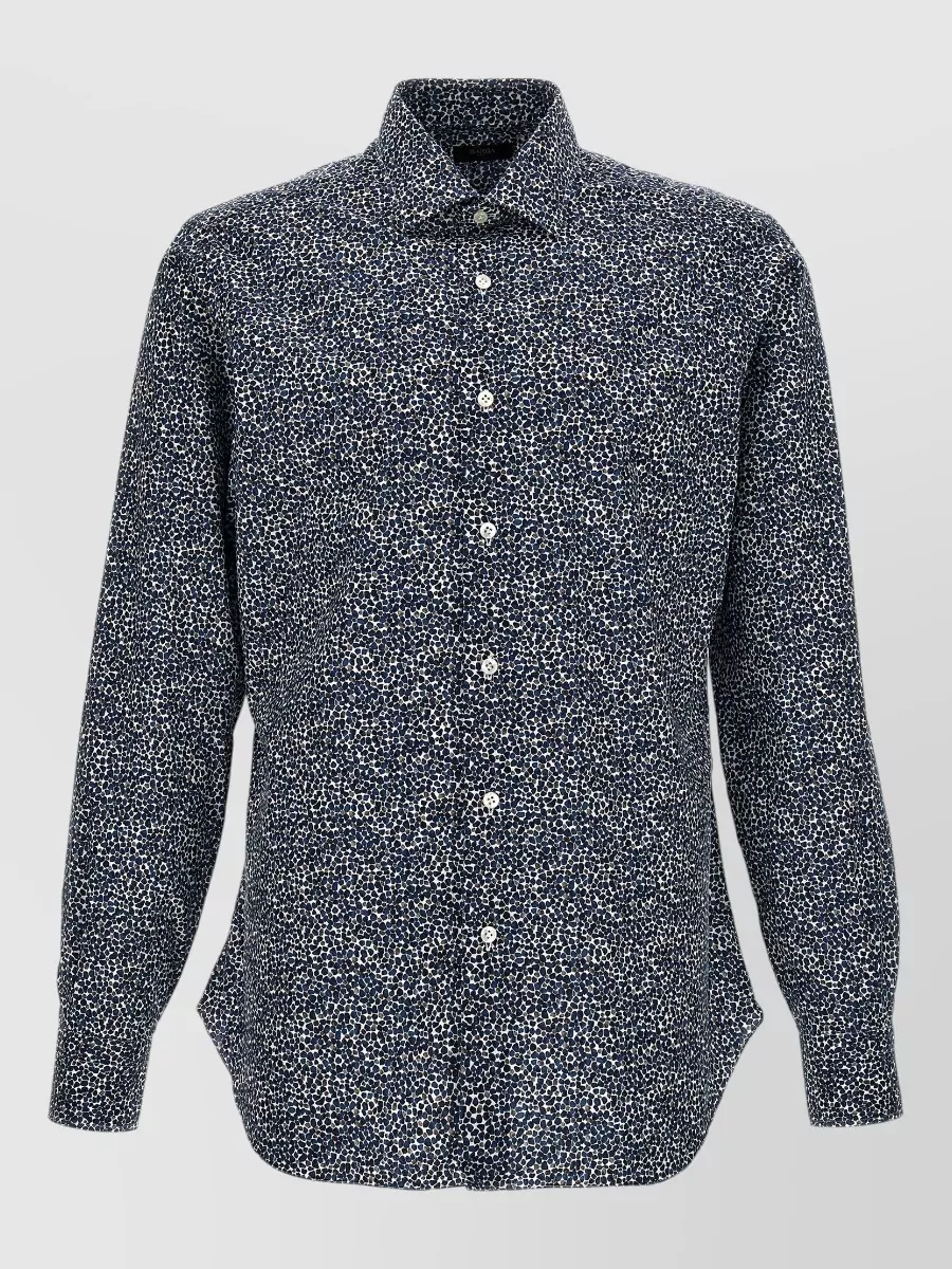 Barba printed cotton long-sleeve shirt